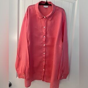 J.Jill Love Linen Pink Blouse 3X